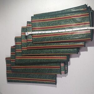 6 Longaberger Fabric Napkins In The Imperial Stripe Fabric 16.5" X 16.5"